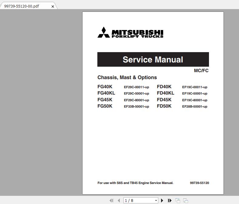 Mitsubishi Forklift FD40K Service Manual 1