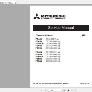 Mitsubishi Forklift FD40N Service Manual 1