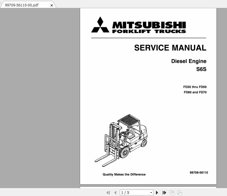 Mitsubishi Forklift FD40 Service Manual 1
