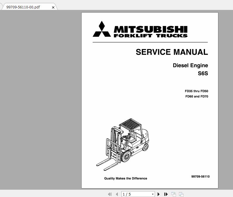 Mitsubishi Forklift FD45K Service Manual 1