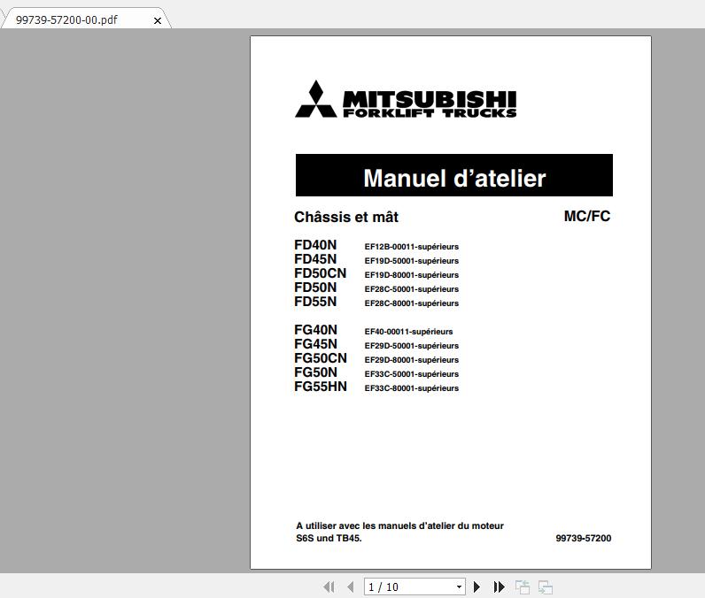Mitsubishi Forklift FD45N Service Manual 1