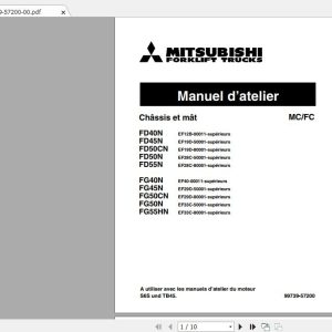 Mitsubishi Forklift FD50CN Service Manual 1