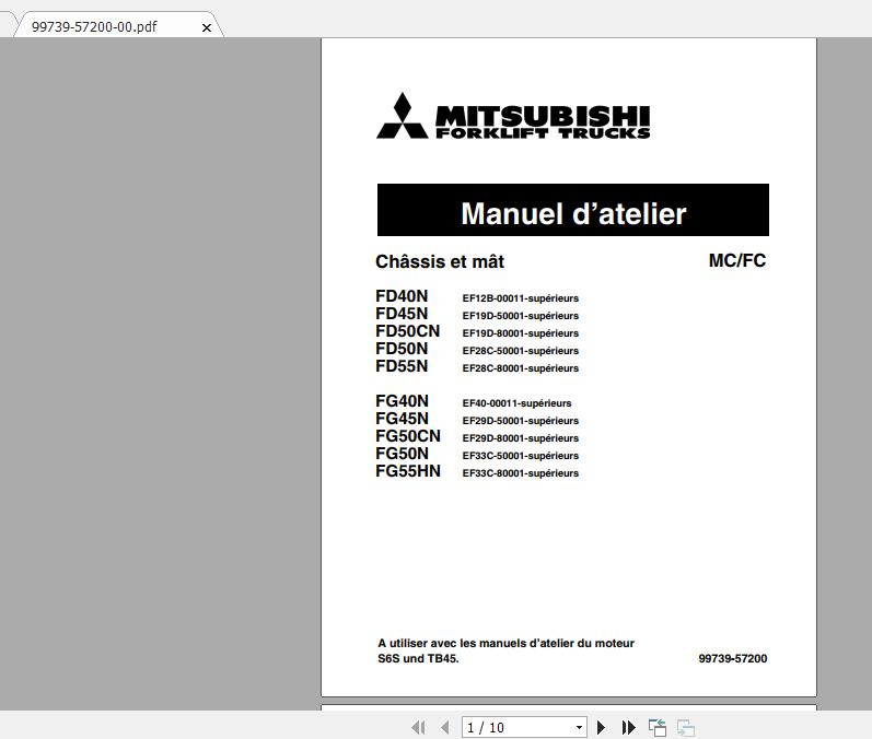 Mitsubishi Forklift FD50CN Service Manual 1