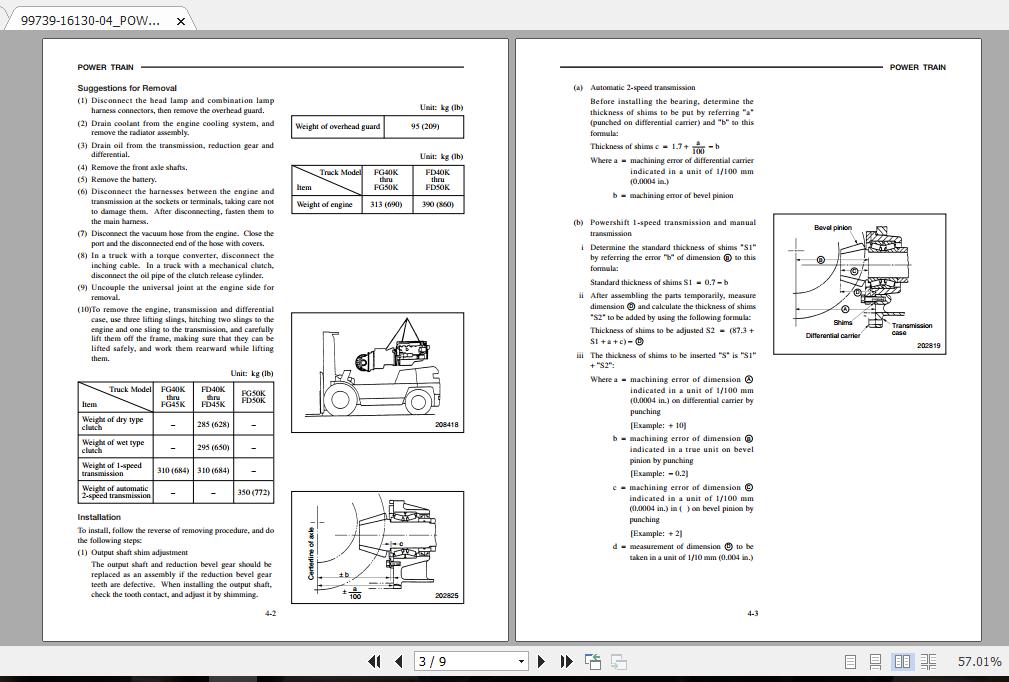 Mitsubishi Forklift FD50K Service Manual 2