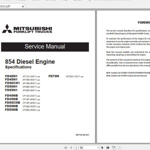 Mitsubishi Forklift FD50N1 Service Manual 1