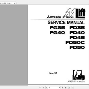 Mitsubishi Forklift FD50 Service Manual 1
