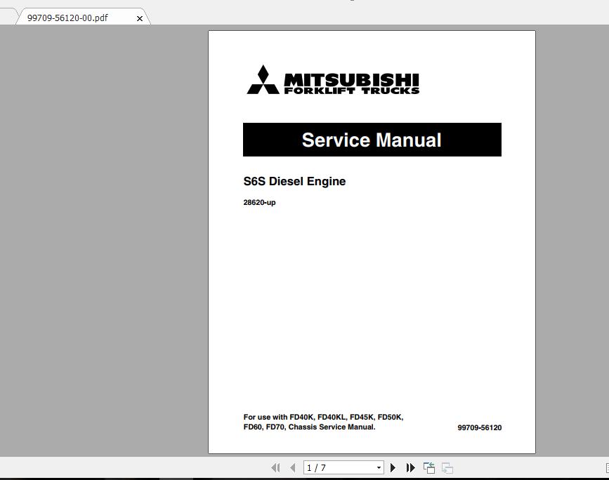 Mitsubishi Forklift FD60 Service Manual 1