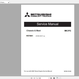 Mitsubishi Forklift FD70N1 Service Manual 1