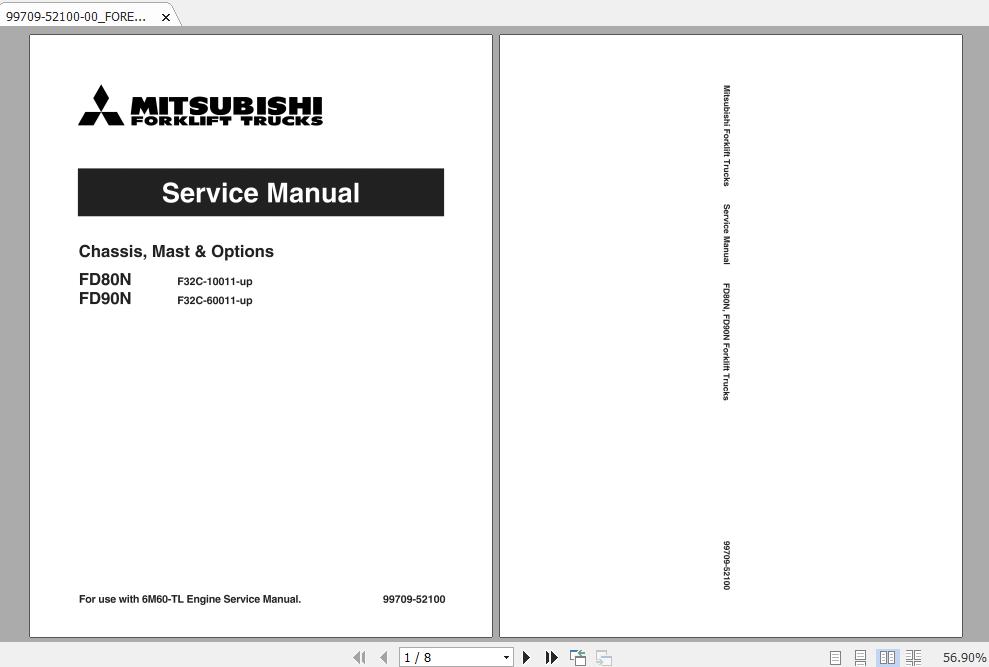 Mitsubishi Forklift FD80N Service Manual 1