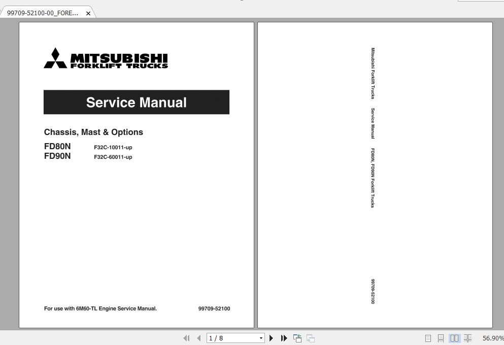 Mitsubishi Forklift FD90N Service Manual 1
