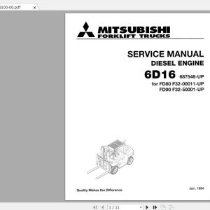 Mitsubishi Forklift FD90 Service Manual 1
