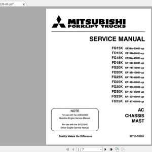 Mitsubishi Forklift FG15K FC Service Manual 1