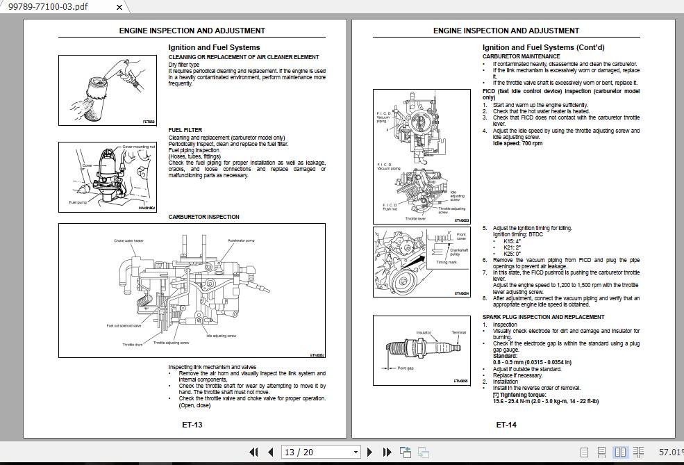 Mitsubishi Forklift FG15NM Service Manual 2