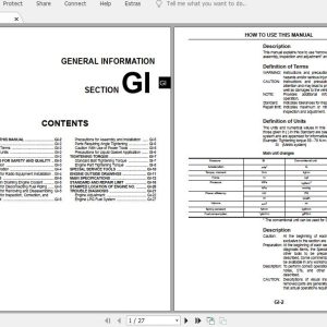 Mitsubishi Forklift FG18NM Service Manual 1