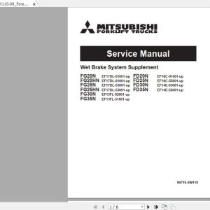 Mitsubishi Forklift FG20N Service Manual 1