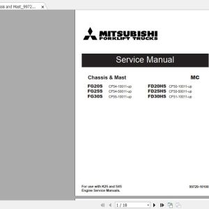 Mitsubishi Forklift FG20S Service Manual 1