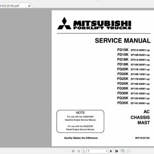 Mitsubishi Forklift FG25K FC Service Manual 1