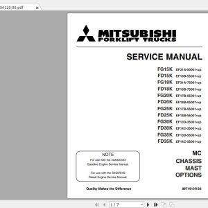 Mitsubishi Forklift FG25K MC Service Manual 1