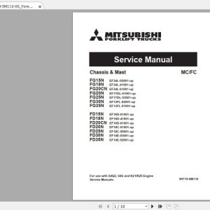 Mitsubishi Forklift FG25N Service Manual 1