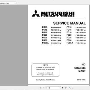 Mitsubishi Forklift FG25 Service Manual 1