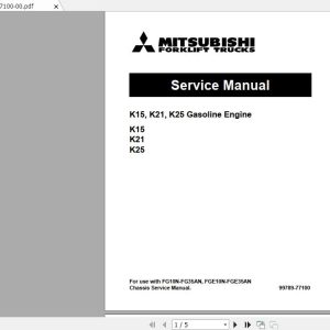 Mitsubishi Forklift FG30NM Service Manual 1