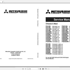 Mitsubishi Forklift FG30N Service Manual 1