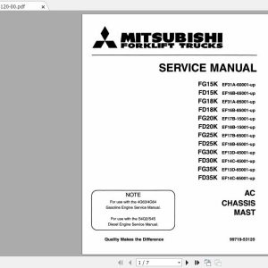 Mitsubishi Forklift FG35K FC Service Manual 1