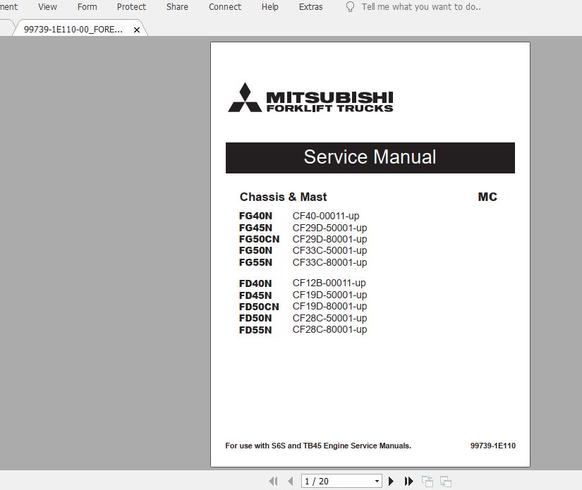 Mitsubishi Forklift FG40N Service Manual 1