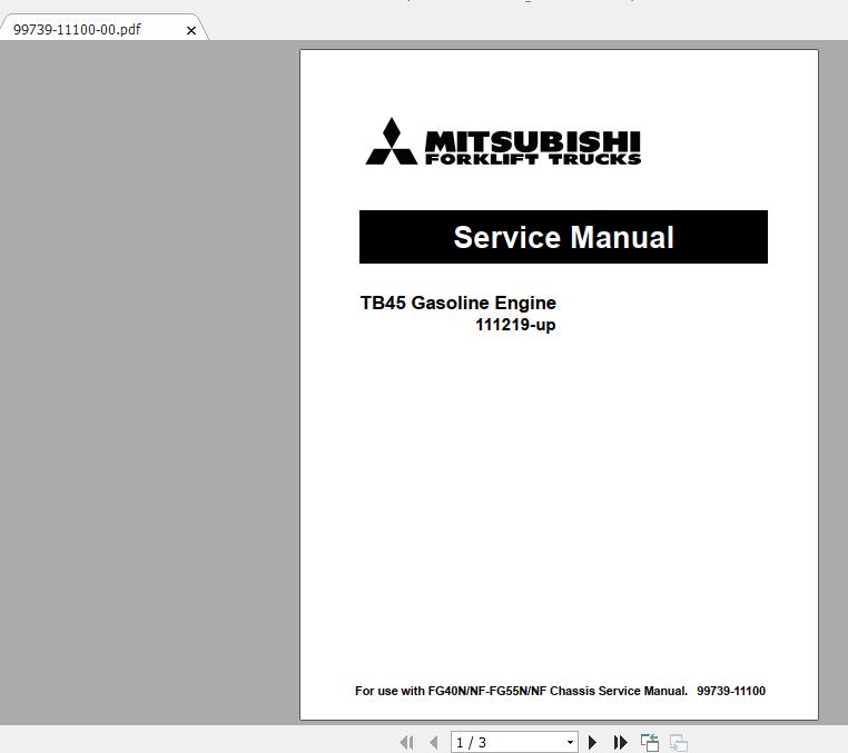 Mitsubishi Forklift FG45NF Service Manual 1