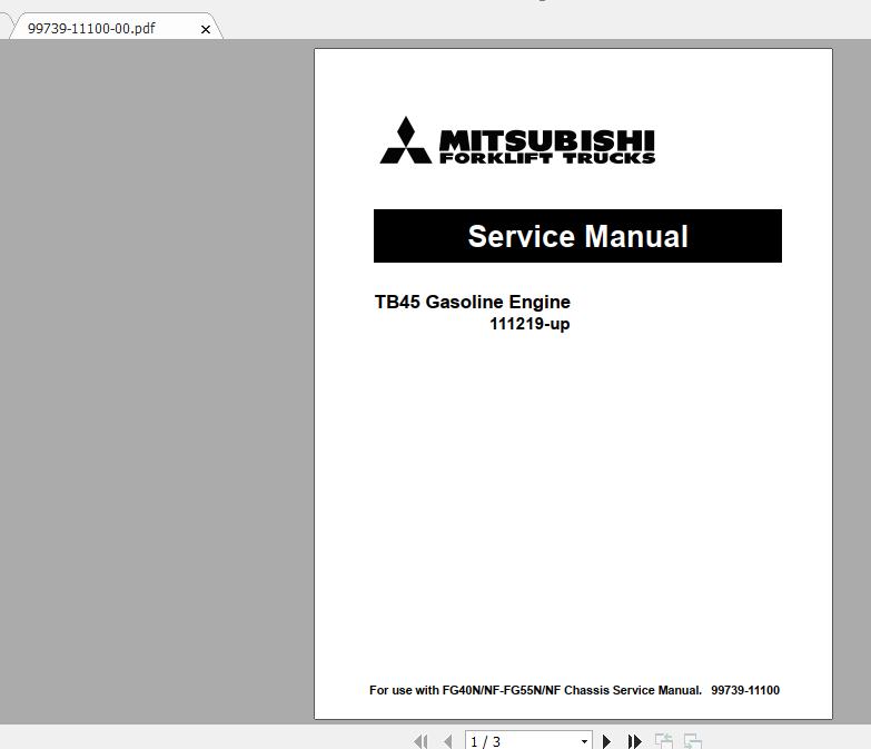 Mitsubishi Forklift FG50CNF Service Manual 1