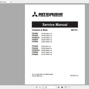 Mitsubishi Forklift FG50CN Service Manual 1