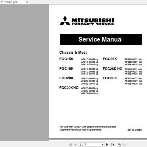 Mitsubishi Forklift FGC15K Service Manual 1