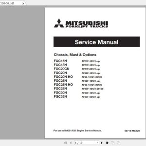 Mitsubishi Forklift FGC15N Service Manual 1