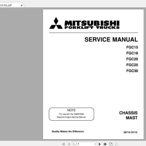 Mitsubishi Forklift FGC15 Service Manual 1