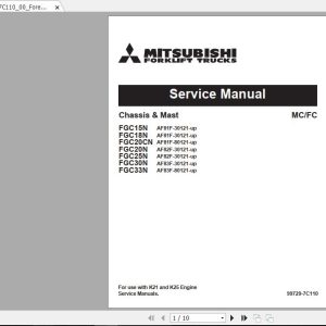 Mitsubishi Forklift FGC18N Service Manual 1