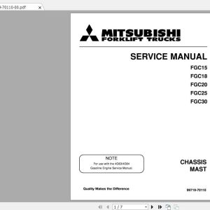 Mitsubishi Forklift FGC18 Service Manual 1