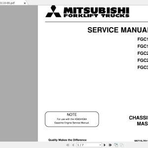 Mitsubishi Forklift FGC20HP Service Manual 1