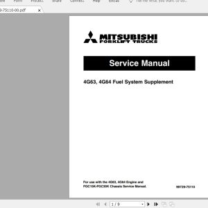 Mitsubishi Forklift FGC20K HO Service Manual 1