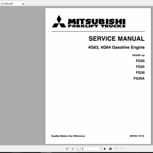 Mitsubishi Forklift FGC20K Service Manual 1