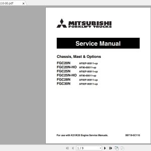 Mitsubishi Forklift FGC20N HO Service Manual 1