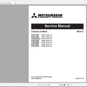 Mitsubishi Forklift FGC20N Service Manual 0