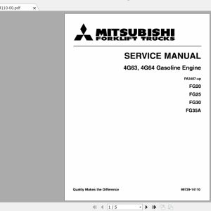 Mitsubishi Forklift FGC25K HO Service Manual 1