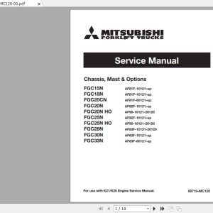 Mitsubishi Forklift FGC30N Service Manual 1