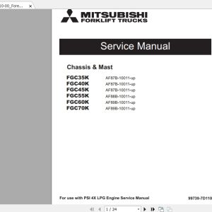 Mitsubishi Forklift FGC40K Service Manual 1