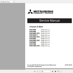 Mitsubishi Forklift FGC45K C Service Manual 1
