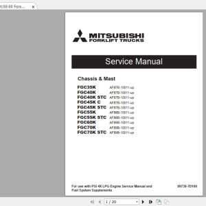 Mitsubishi Forklift FGC70K Service Manual 1