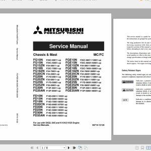 Mitsubishi Forklift FGE15ZN Service Manual 1