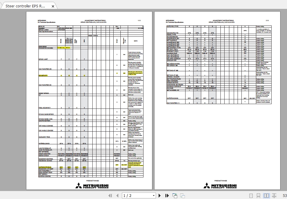 Mitsubishi Forklift OPB10NSPF Service Manual 1