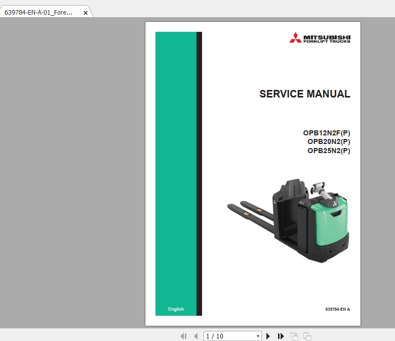 Mitsubishi Forklift OPB20N2 Service Manual 1