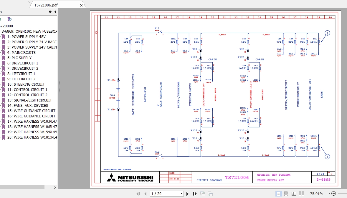 Mitsubishi Forklift OPBH10K Diagrams 2